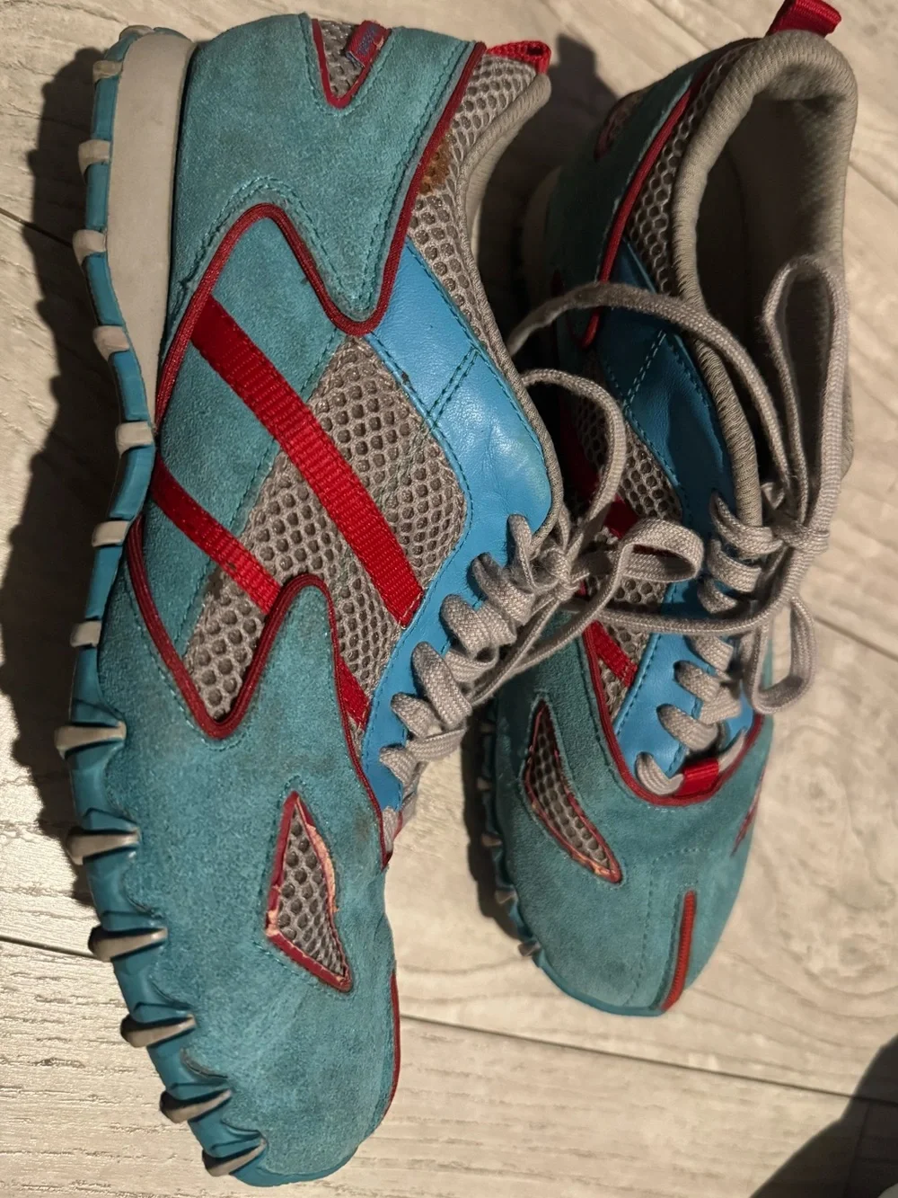 Diesel Teal and Red Women's Menlo Vintage Sneakers